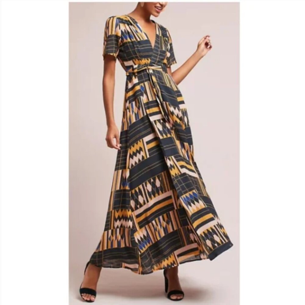 Anthropologie The Odells Printed Midi Wrap Dress NWT!